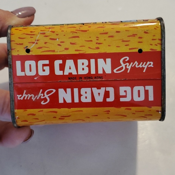 Vintage Log Cabin Tin Piggybank - Picture 3 of 7